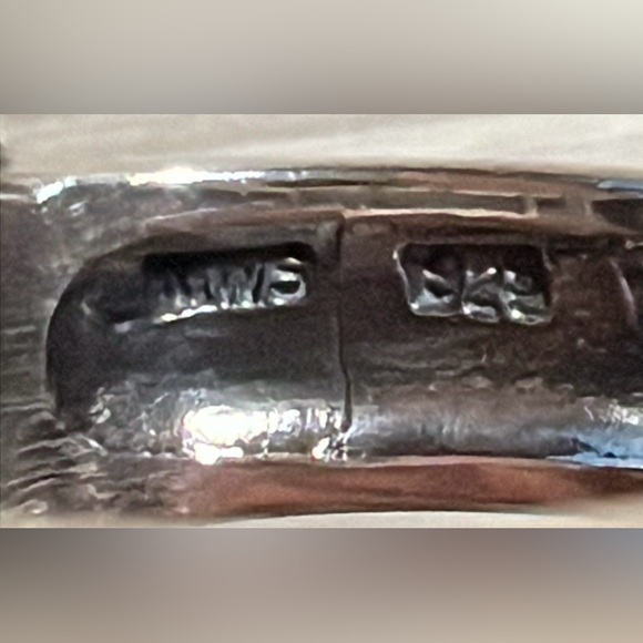 Handmade Designer Signed MWS Mother Of Pearl Sterling Silver Ring, Size 7.5 - Picture 7 of 12